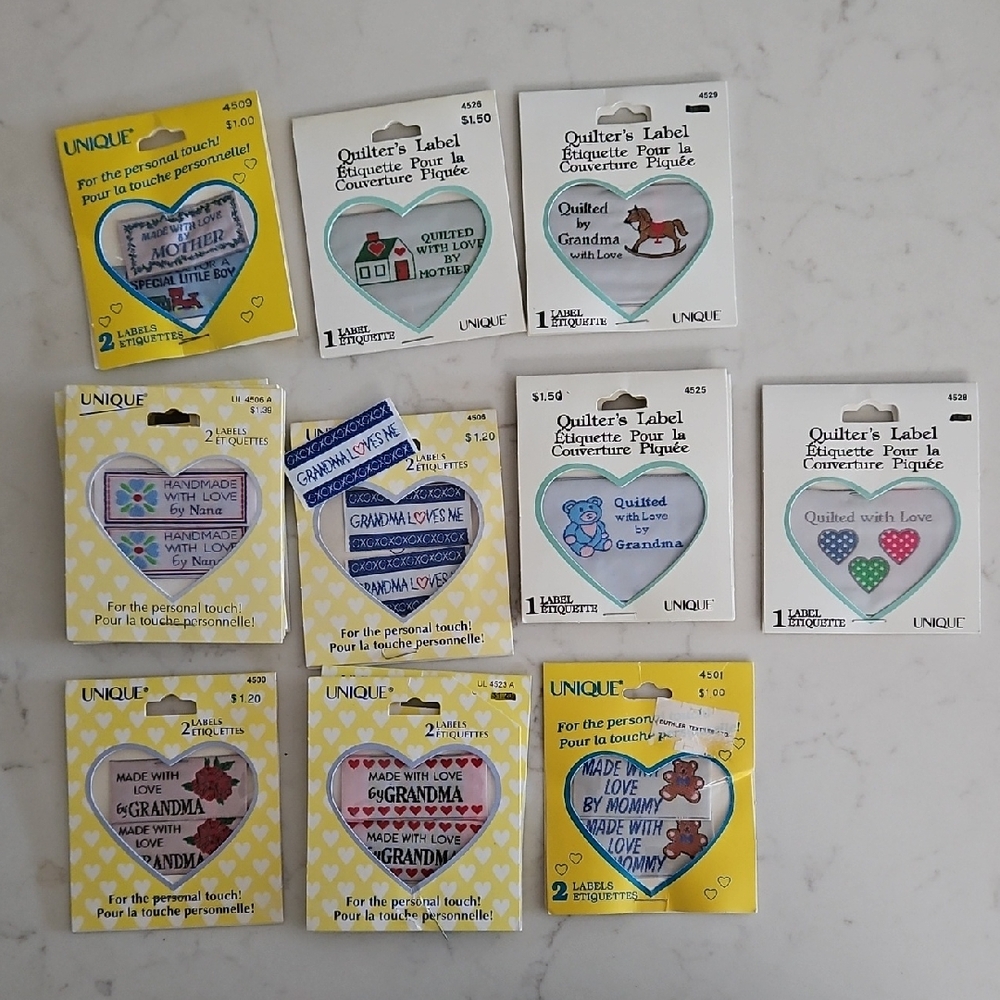 Unique Sewing Labels For Clothing and Quilter's - Multicolor. 18pks